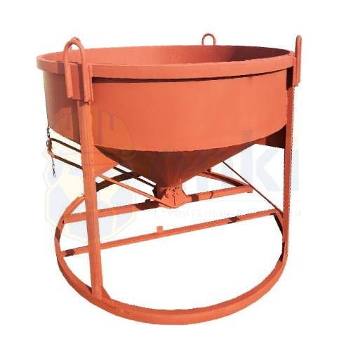 Бадья для бетона БН-1,0 низкая лоток 1555x1555x1610 Бадья для бетона БН-1,0 низкая лоток 1555x1555x1610