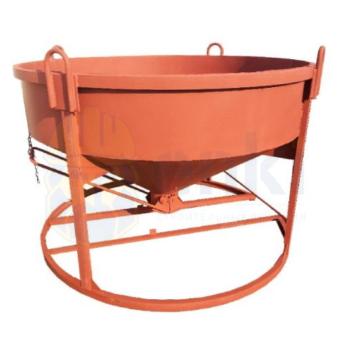 Бадья для бетона БН-1,5 низкая лоток 1810x1810x1360 Бадья для бетона БН-1,5 низкая лоток 1810x1810x1360