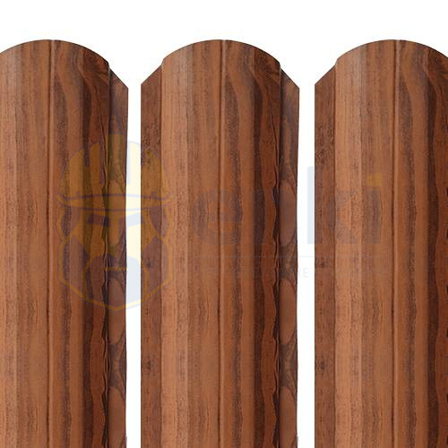 Забор штакетник металлический Рубин 103 мм «Под дерево» Темный Дуб Забор штакетник металлический Рубин 103 мм «Под дерево» Темный Дуб